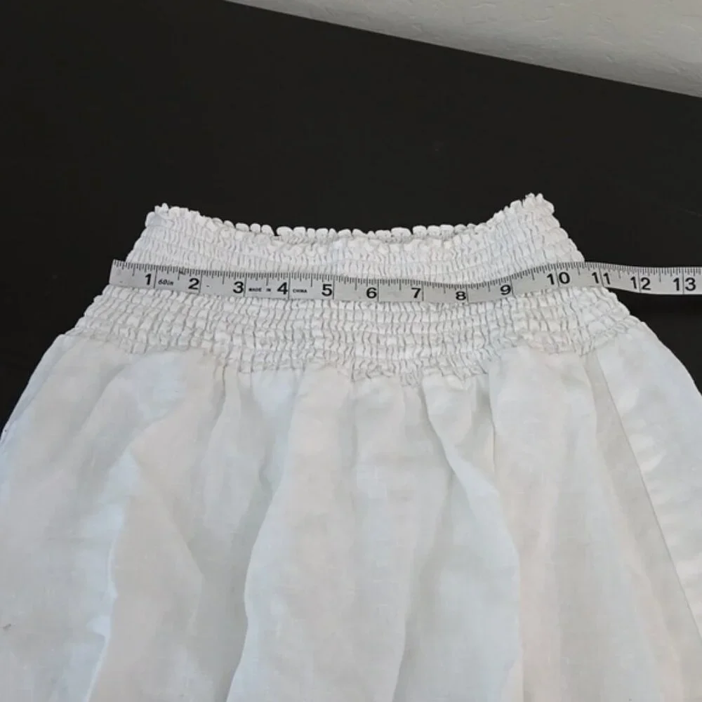 Reformation Willow Linen Two Piece Set Midi Length Skirt & Crop Top Size Small
